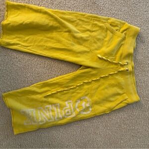 Victoria’s Secret pink cropped sweatpants.